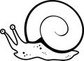 Coloring page with cartoon ramshorn snail Royalty Free Stock Photo